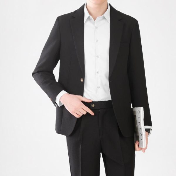 Mens Blazers + Jackets |  Morton Blazer In Textured Gabardine Blazers + Jackets black