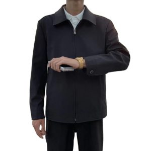 Mens Outerwear |  Hazelton Zip Jacket In Stretch Wool Clothing Mens