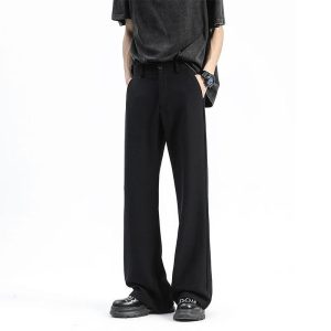 Mens Pants |  Wide-Leg Drawstring Pant In Stretch Flannel Clothing black