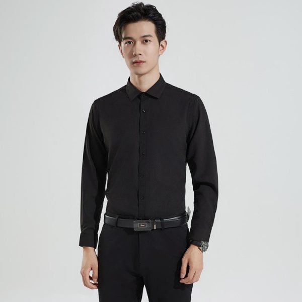 Mens Shirts |  Hugh Shirt In Virgin Wool Clothing black