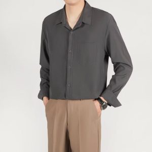 Mens Shirts |  Overshirt In Wool-Blend Twill Clothing black