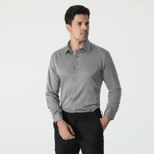 Mens Shirts |  Sylvain Shirt In Structure Knit Clothing limestone