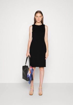 Womens Dresses |  Flared Dress In Crepe Clothing black