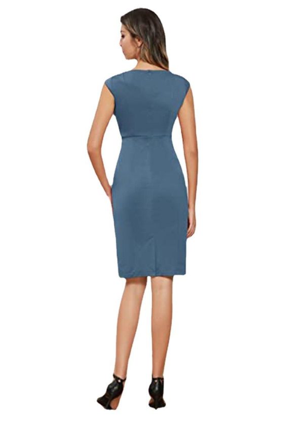 Womens Dresses |  Sleeveless Fitted Dress In Good Wool Clothing ash blue