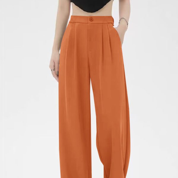 Womens Pants |  Double Pleat Pant In Galena Linen Clothing bright coral