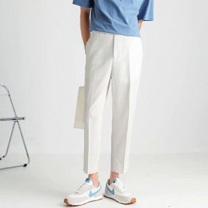 Womens Pants |  Straight Pull-On Pant In Linen-Viscose Clothing ivory