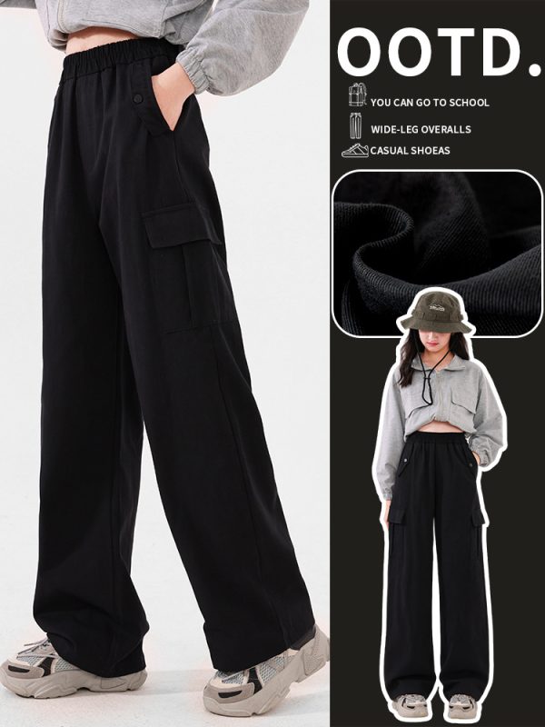 Womens Pants |  Wide-Leg Cargo Pant In Admiral Crepe Clothing black