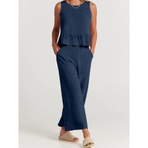 Womens Pants |  Wide-Leg Carpenter Pant In Fluid Twill Clothing nocturne navy