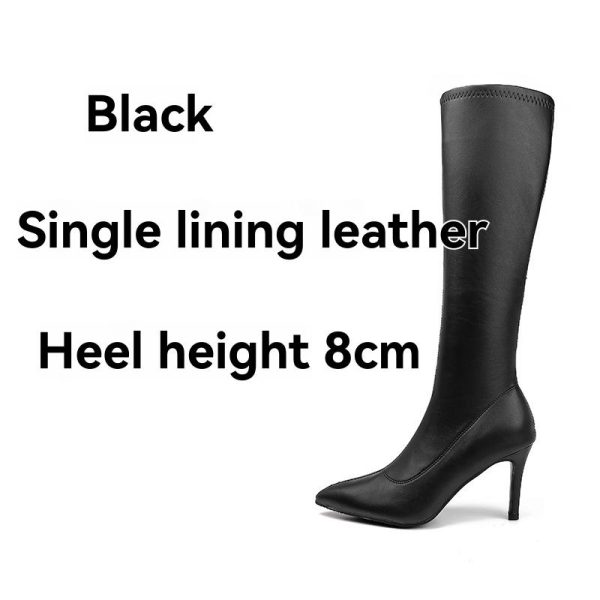 Womens Shoes |  Knee-High Wedge Boot In Leather Accessories black