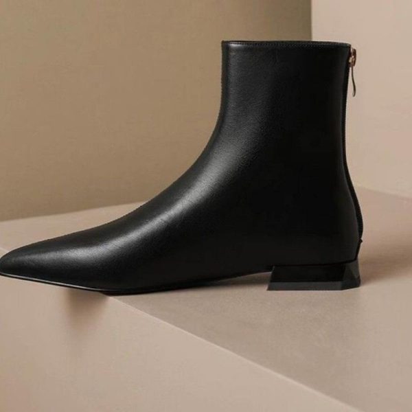 Womens Shoes |  Zip Bootie In Leather Accessories black