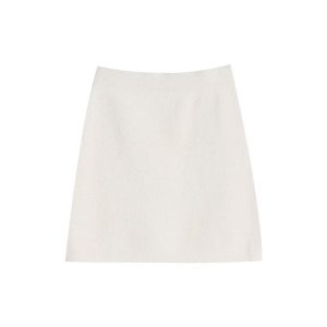 Womens Skirts |  High-Waist Mini Skirt In Tweed Clothing ivory