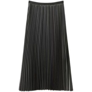 Womens Skirts |  Pleated Crinkle Twill Skirt Clothing black