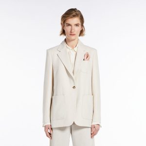 Womens Suits |  Boxy Patch Pocket Blazer In Admiral Crepe Clothing bloom