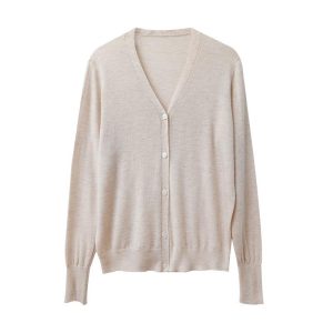 Womens Sweaters + Cardigans |  V-Neck Cardigan In Regal Wool Clothing new ivory