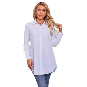 Womens Tops |  Straight Shirt In Admiral Crepe Clothing cinder