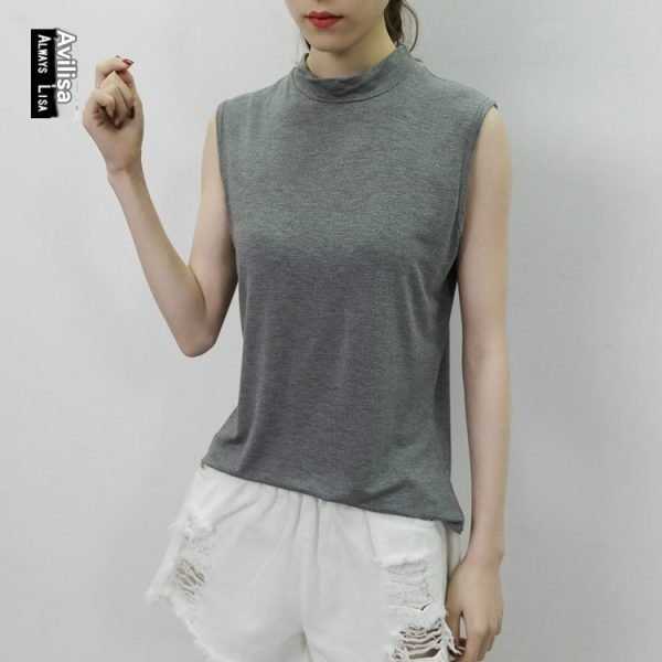 Womens Tops |  Mock Neck Sweater Shell In Regal Wool Clothing frosted grey heather