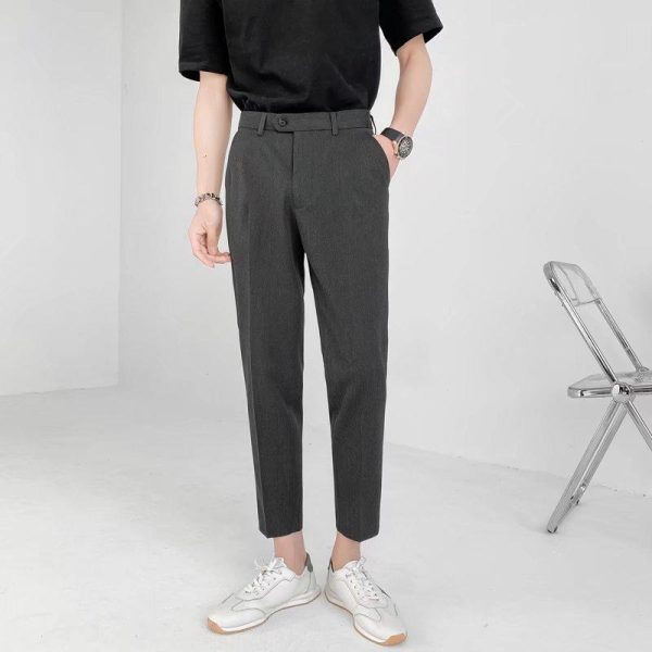 Mens Pants |  Larin Drawstring Pant In Stretch Wool Clothing dark charcoal